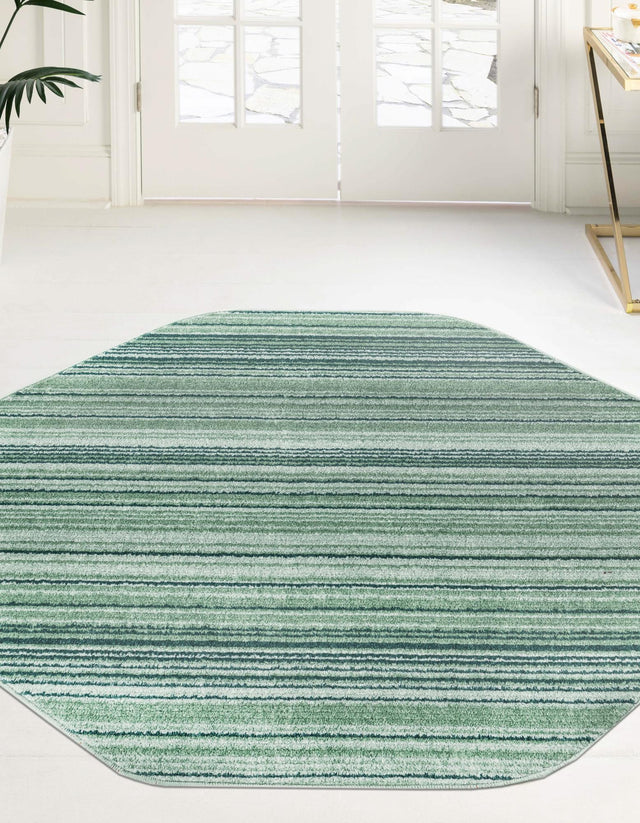 Green 4' 1 x 4' 1 Gemstone Octagon Area Rug Polypropylene Contemporary Carpet Easy Clean Stain Resistant for Home Design Decorating for Sale at Rug Engine