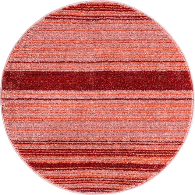 Rusty Pink Rose 3' 3 x 3' 3 Gemstone Round Area Rug Polypropylene Contemporary Carpet Easy Clean Stain Resistant for Home Design Decorating for Sale at Rug Engine