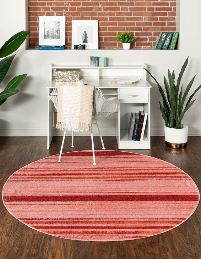 Rusty Pink Rose 10' 2 x 10' 2 Gemstone Round Area Rug Polypropylene Contemporary Carpet Easy Clean Stain Resistant for Home Design Decorating for Sale at Rug Engine