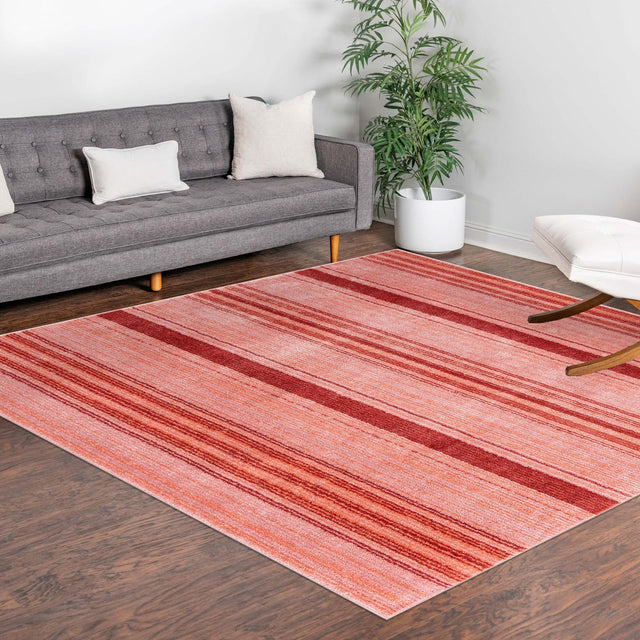 Rusty Pink Rose 7' 3 x 7' 3 Gemstone Square Area Rug Polypropylene Contemporary Carpet Easy Clean Stain Resistant for Home Design Decorating for Sale at Rug Engine