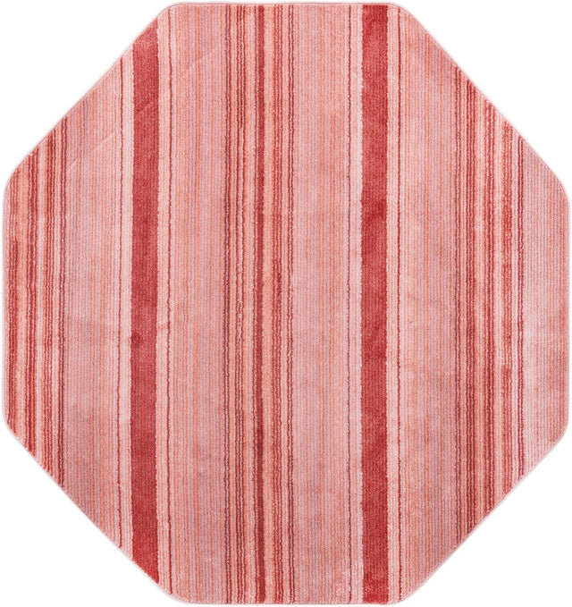 Rusty Pink Rose 7' 3 x 7' 3 Gemstone Octagon Area Rug Polypropylene Contemporary Carpet Easy Clean Stain Resistant for Home Design Decorating for Sale at Rug Engine
