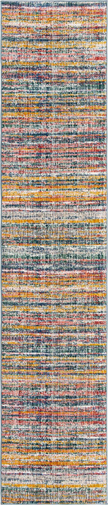 Multicolor 2' 7 x 12' Gemstone Runner Area Rug Polypropylene Contemporary Carpet Easy Clean Stain Resistant for Home Design Decorating for Sale at Rug Engine