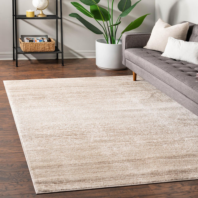 Ivory 5' 3 x 8' Gemstone Rectangle Area Rug Polypropylene Contemporary Carpet Easy Clean Stain Resistant for Home Design Decorating for Sale at Rug Engine