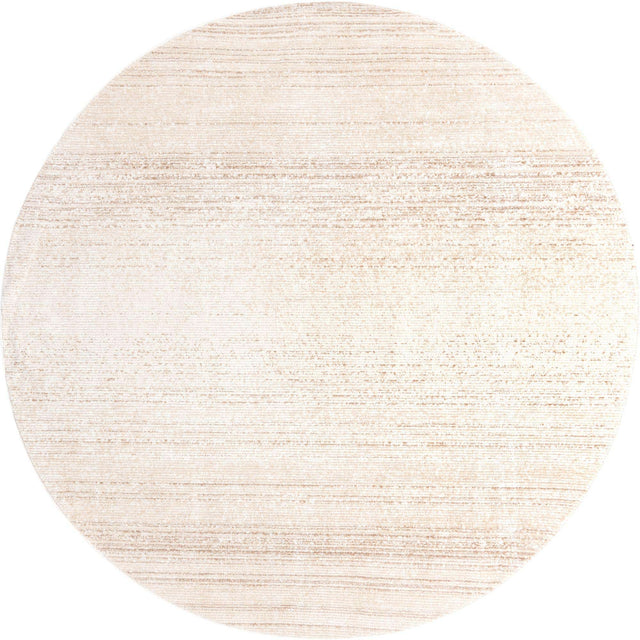 Ivory 10' 2 x 10' 2 Gemstone Round Area Rug Polypropylene Contemporary Carpet Easy Clean Stain Resistant for Home Design Decorating for Sale at Rug Engine