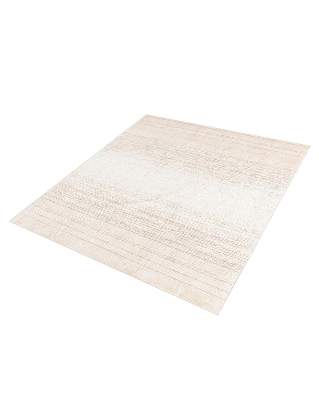 Ivory 7' 3 x 7' 3 Gemstone Square Area Rug Polypropylene Contemporary Carpet Easy Clean Stain Resistant for Home Design Decorating for Sale at Rug Engine