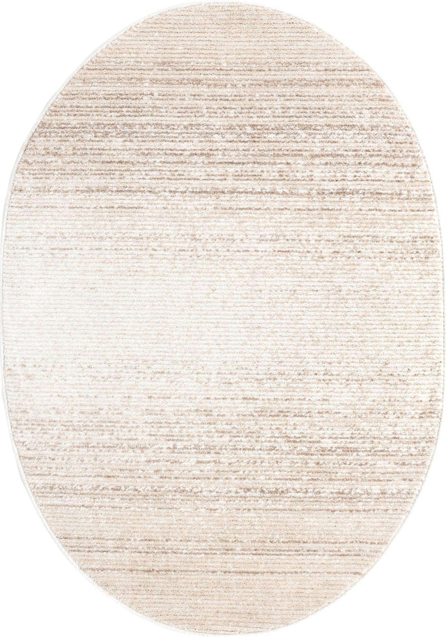 Ivory 4' 1 x 6' 3 Gemstone Oval Area Rug Polypropylene Contemporary Carpet Easy Clean Stain Resistant for Home Design Decorating for Sale at Rug Engine
