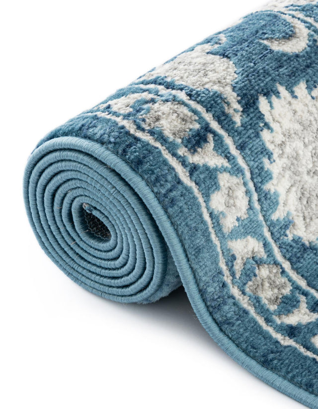 Blue 3' 3 x 5' 3 Boston Oval Area Rug 55% Polypropylene & 45% Polyester Easy Clean Traditional Classical Carpet for Contemporary Living Dining Room Office Space for Sale at Rug Engine