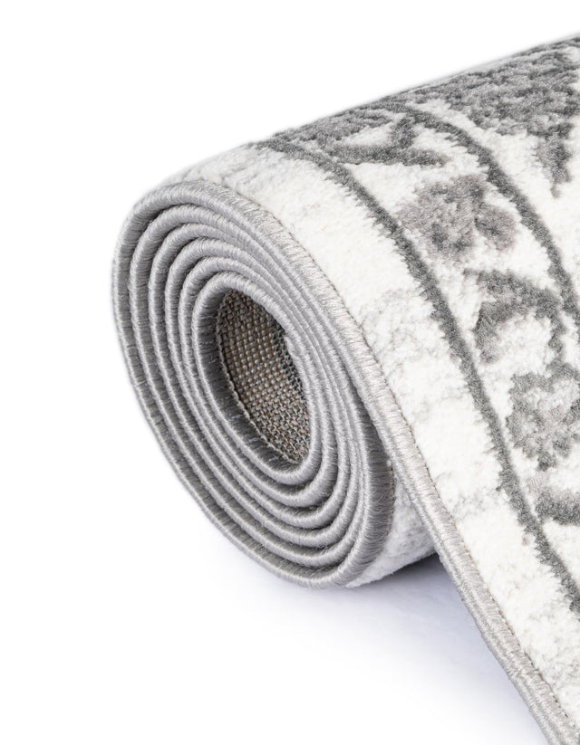 white Gray 5' 3 x 5' 3 Boston Octagon Area Rug 55% Polypropylene & 45% Polyester Easy Clean Traditional Classical Carpet for Contemporary Living Dining Room Office Space for Sale at Rug Engine