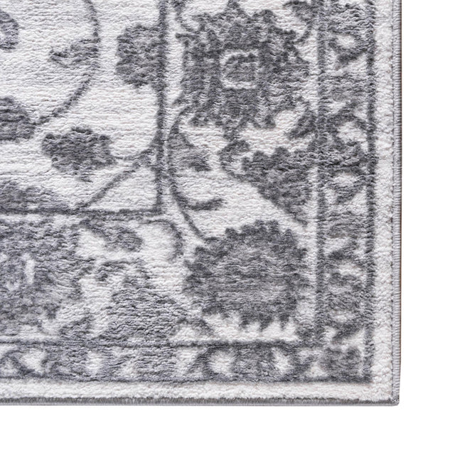 white Gray 3' 3 x 3' 3 Boston Square Area Rug 55% Polypropylene & 45% Polyester Easy Clean Traditional Classical Carpet for Contemporary Living Dining Room Office Space for Sale at Rug Engine