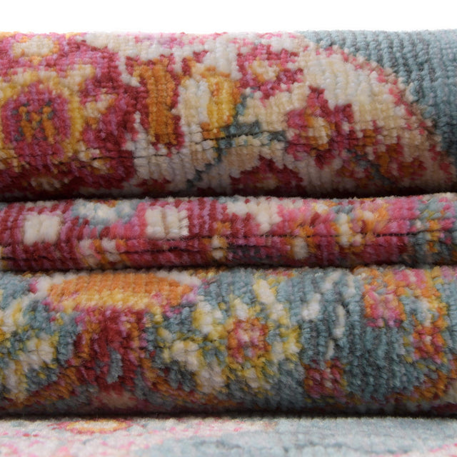 Turquoise 4' x 4' Baracoa Square Area Rug 100% Polypropylene Distressed Vintage Living Dining Room Office Traditional Carpet for Sale at Rug Engine