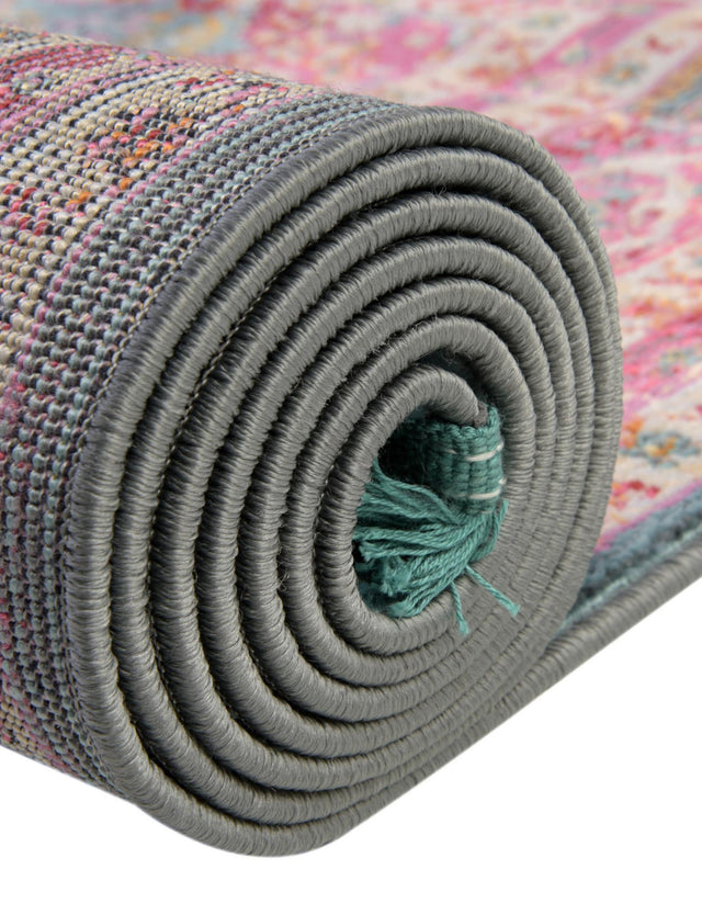 Turquoise 7' 10 x 10' Baracoa Oval Area Rug 100% Polypropylene Distressed Vintage Living Dining Room Office Traditional Carpet for Sale at Rug Engine