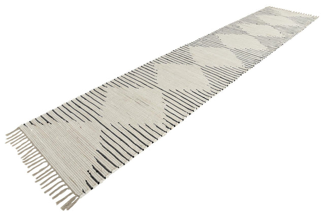 White 2' 11 x 16' 1 Chindi Cotton Runner Area Rug Interior Design Home Decor Carpet Mat for Sale at Rug Engine