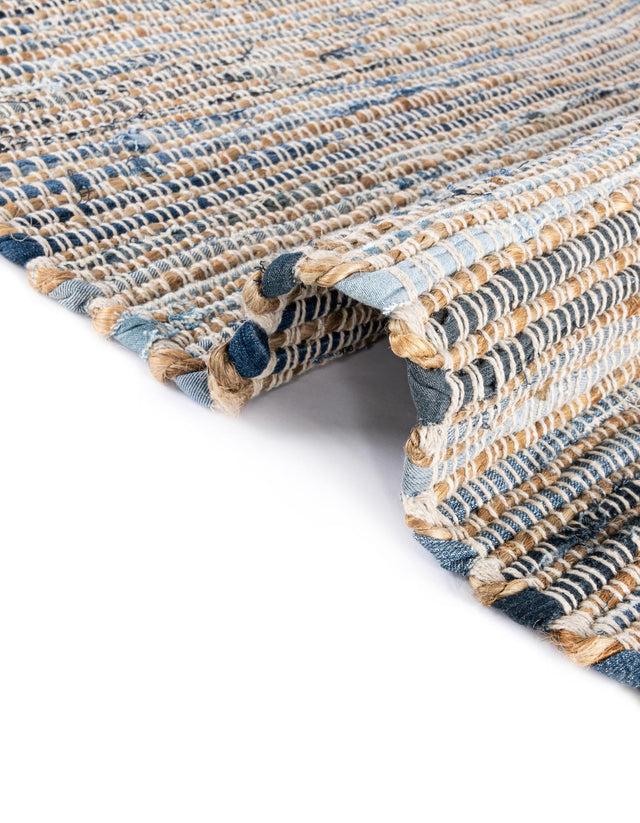 Blue 10' x 10' Chindi Jute Square Area Rug Interior Design Home Decor Carpet Mat for Sale at Rug Engine