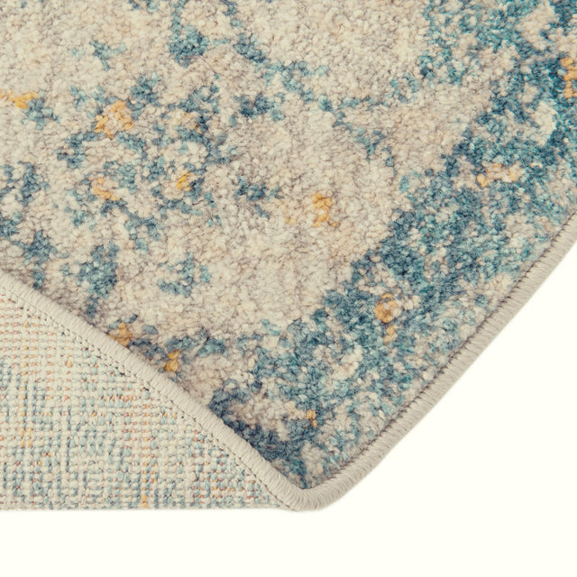 Light Gray 7' x 7' Lola Round Area Rug Polypropylene With Jute Backing Traditional Pattern Easy Clean Carpet for Home Interior Design for Sale at Rug Engine