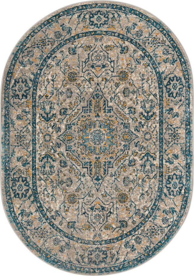 Light Gray 3' 11 x 5' 11 Lola Oval Area Rug Polypropylene With Jute Backing Traditional Pattern Easy Clean Carpet for Home Interior Design for Sale at Rug Engine