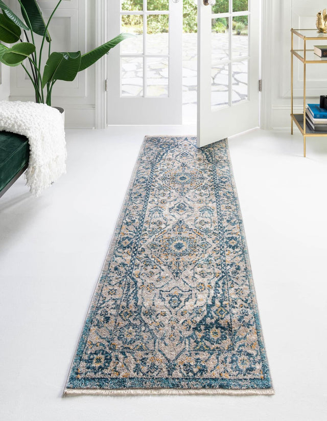 Light Gray 2' 7 x 10' 2 Lola Runner Area Rug Polypropylene With Jute Backing Traditional Pattern Easy Clean Carpet for Home Interior Design for Sale at Rug Engine