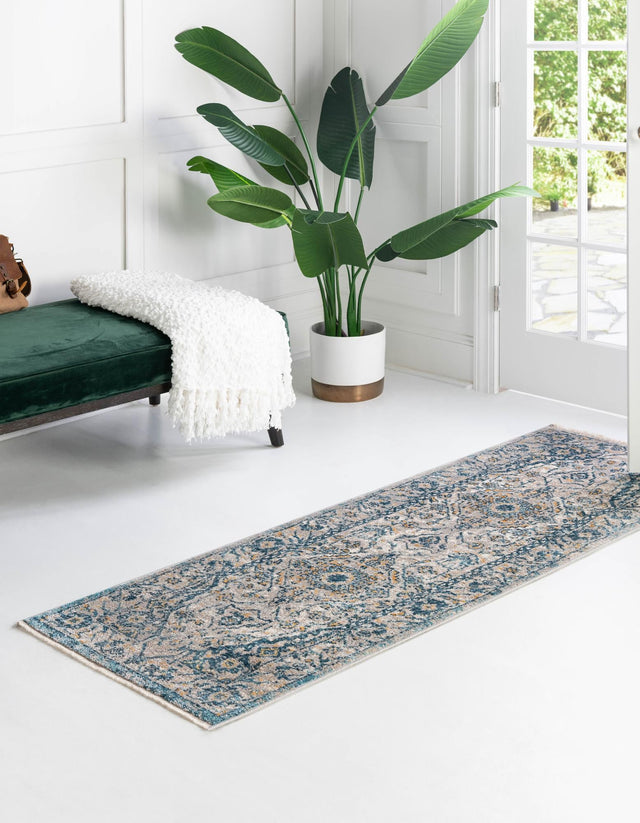 Light Gray 2' 7 x 10' 2 Lola Runner Area Rug Polypropylene With Jute Backing Traditional Pattern Easy Clean Carpet for Home Interior Design for Sale at Rug Engine