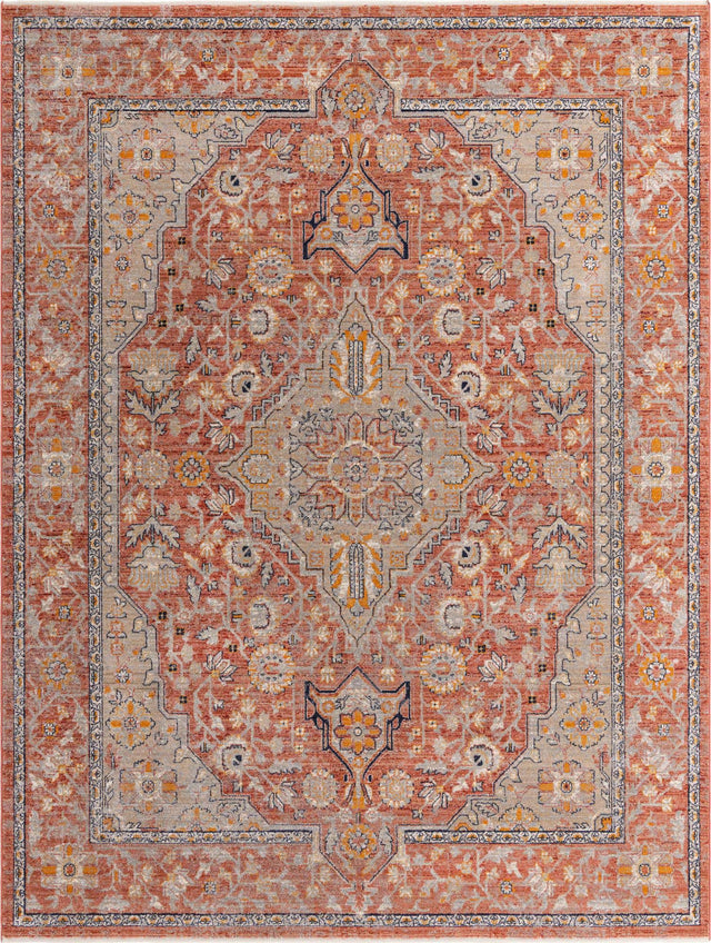 Brick Red 9' x 12' Lola Rectangle Area Rug Polypropylene With Jute Backing Traditional Pattern Easy Clean Carpet for Home Interior Design for Sale at Rug Engine