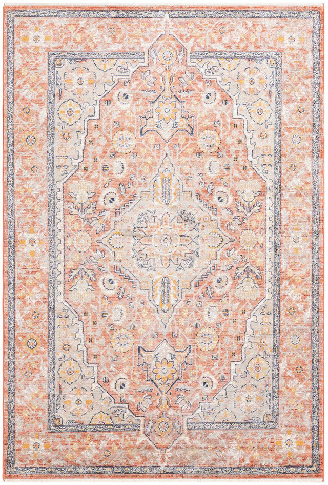 Brick Red 6' x 9' 2 Lola Rectangle Area Rug Polypropylene With Jute Backing Traditional Pattern Easy Clean Carpet for Home Interior Design for Sale at Rug Engine