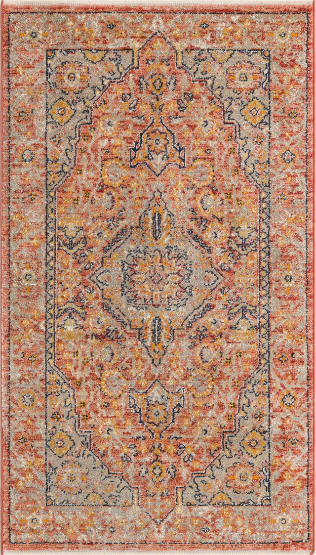 Brick Red 2' 11 x 5' 3 Lola Rectangle Area Rug Polypropylene With Jute Backing Traditional Pattern Easy Clean Carpet for Home Interior Design for Sale at Rug Engine