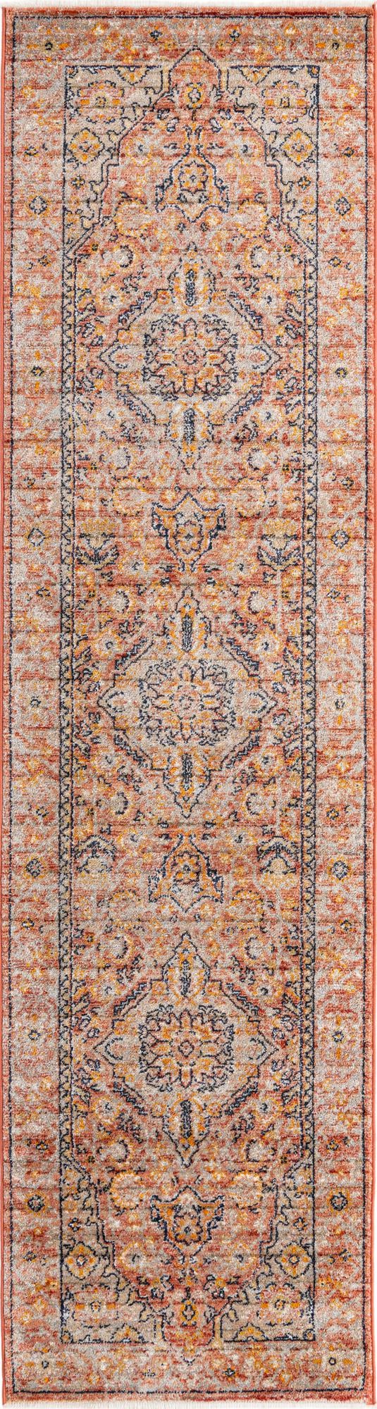 Brick Red 2' 7 x 10' 2 Lola Runner Area Rug Polypropylene With Jute Backing Traditional Pattern Easy Clean Carpet for Home Interior Design for Sale at Rug Engine
