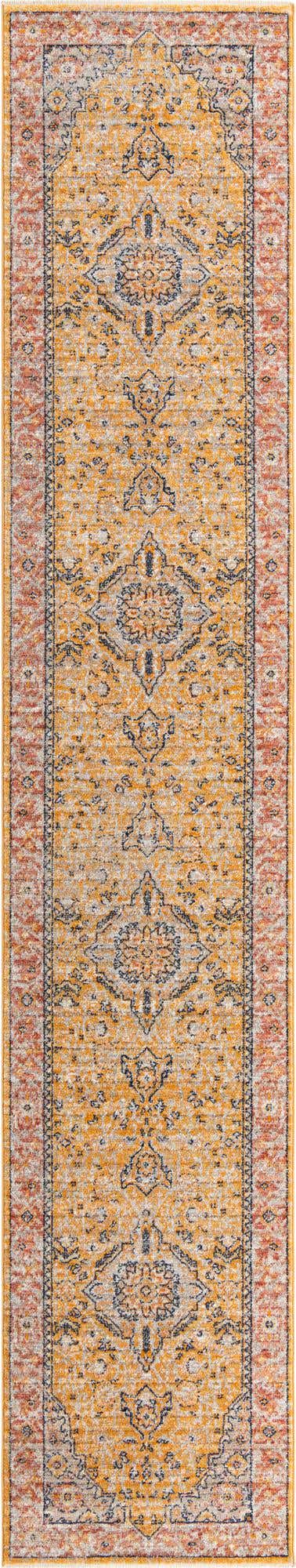 Yellow 2' 11 x 16' 5 Lola Runner Area Rug Polypropylene With Jute Backing Traditional Pattern Easy Clean Carpet for Home Interior Design for Sale at Rug Engine