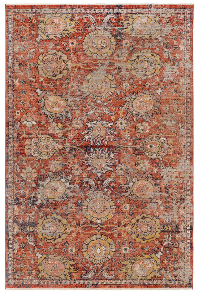Brick Red 6' x 9' 2 Lola Rectangle Area Rug Polypropylene With Jute Backing Traditional Pattern Easy Clean Carpet for Home Interior Design for Sale at Rug Engine