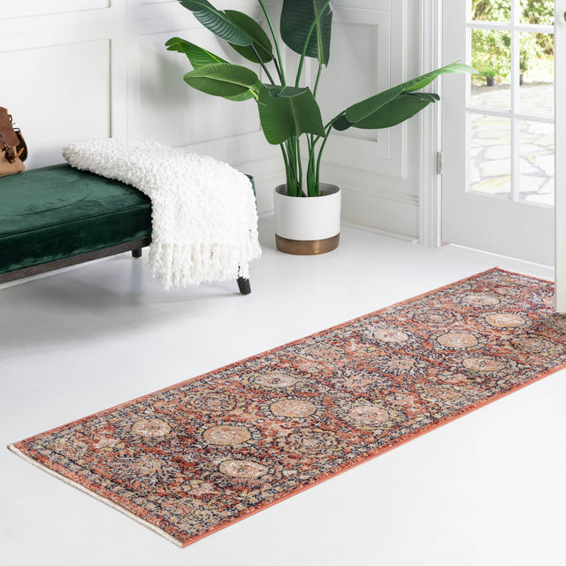 Brick Red 2' x 5' 11 Lola Runner Area Rug Polypropylene With Jute Backing Traditional Pattern Easy Clean Carpet for Home Interior Design for Sale at Rug Engine
