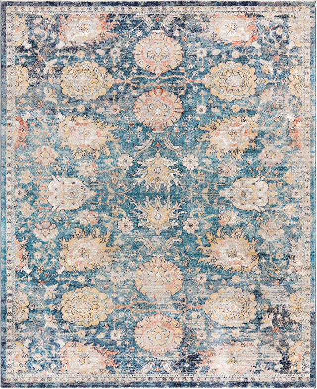 Blue 7' 10 x 10' 2 Lola Rectangle Area Rug Polypropylene With Jute Backing Traditional Pattern Easy Clean Carpet for Home Interior Design for Sale at Rug Engine