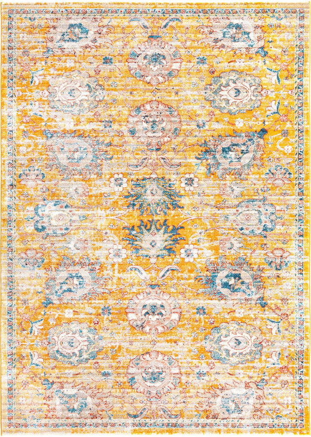 Yellow 7' x 10' 2 Lola Rectangle Area Rug Polypropylene With Jute Backing Traditional Pattern Easy Clean Carpet for Home Interior Design for Sale at Rug Engine