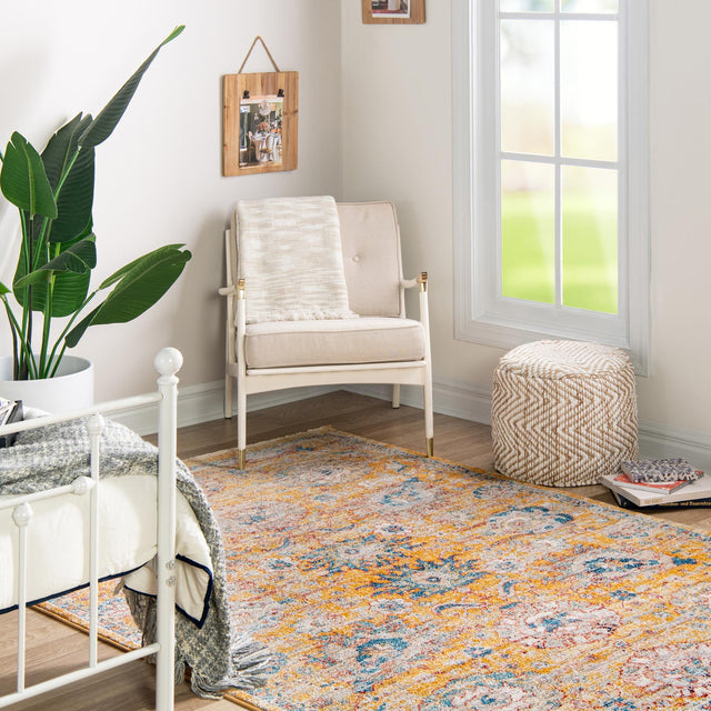 Yellow 2' 11 x 5' 3 Lola Rectangle Area Rug Polypropylene With Jute Backing Traditional Pattern Easy Clean Carpet for Home Interior Design for Sale at Rug Engine