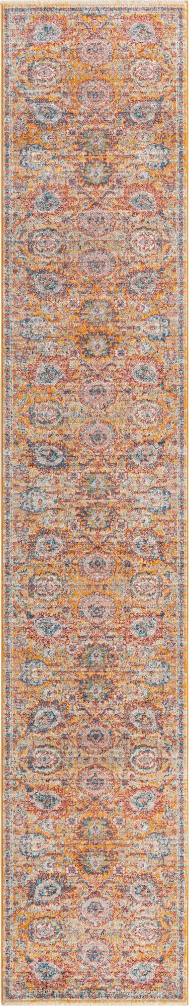 Yellow 2' 11 x 16' 5 Lola Runner Area Rug Polypropylene With Jute Backing Traditional Pattern Easy Clean Carpet for Home Interior Design for Sale at Rug Engine