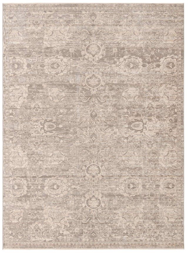 Gray 9' x 12' Lola Rectangle Area Rug Polypropylene With Jute Backing Traditional Pattern Easy Clean Carpet for Home Interior Design for Sale at Rug Engine