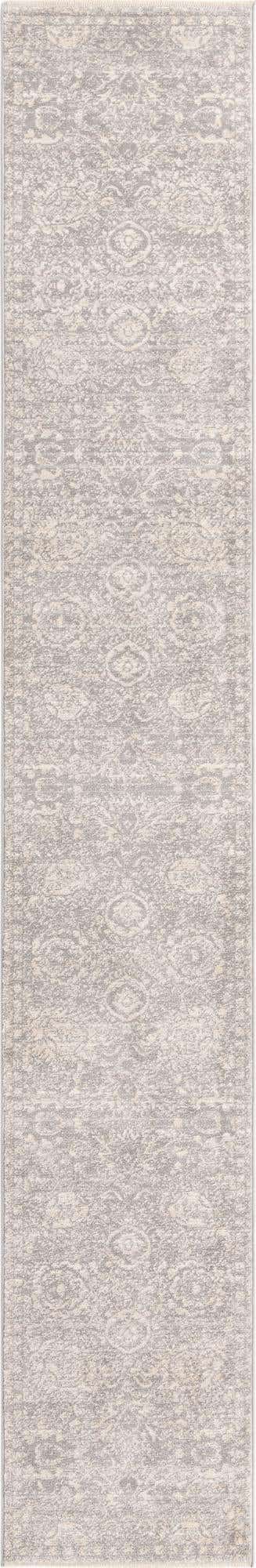 Gray 2' x 13' Lola Runner Area Rug Polypropylene With Jute Backing Traditional Pattern Easy Clean Carpet for Home Interior Design for Sale at Rug Engine