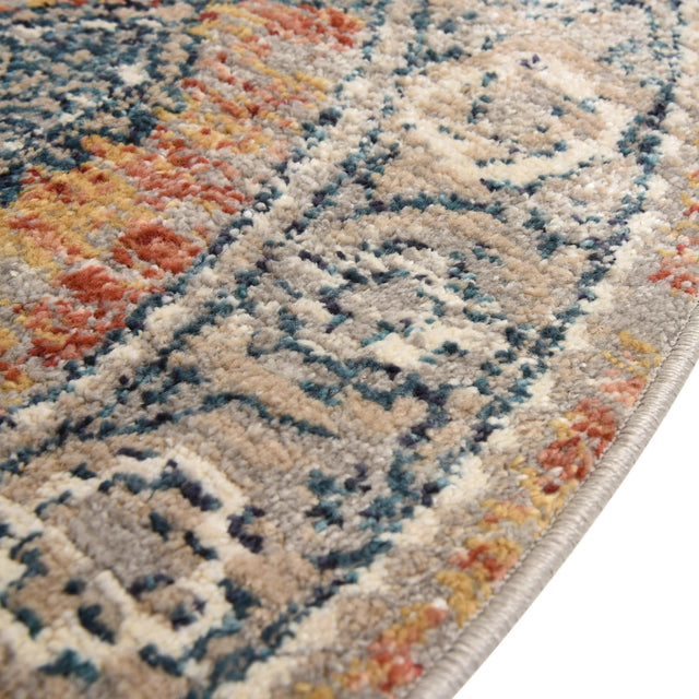 Brick Red 5' 2 x 5' 2 Lola Round Area Rug Polypropylene With Jute Backing Traditional Pattern Easy Clean Carpet for Home Interior Design for Sale at Rug Engine