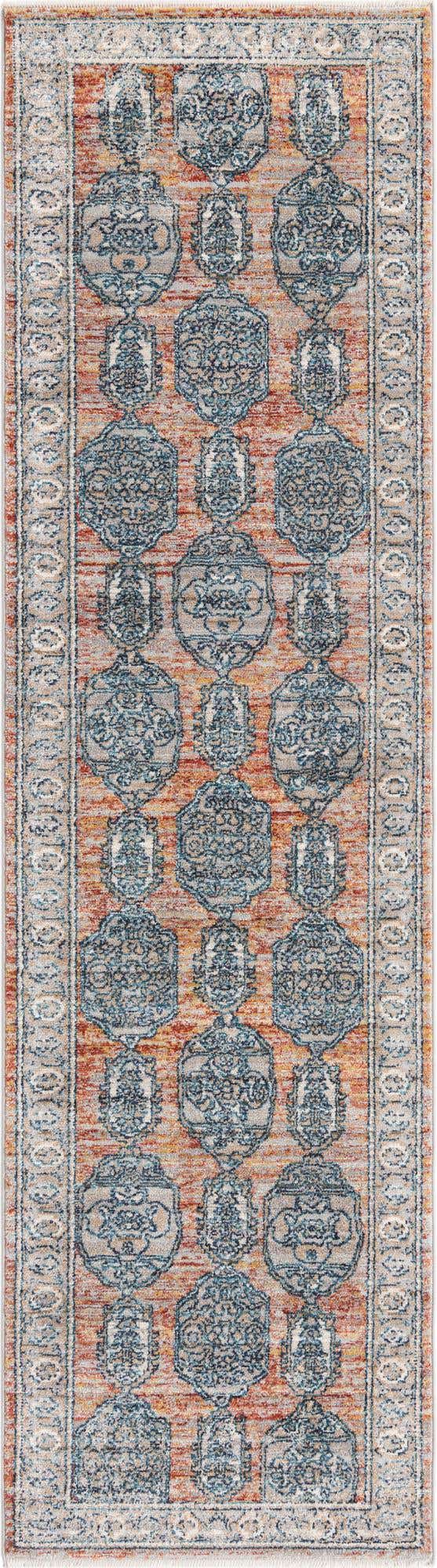 Brick Red 2' 7 x 10' 2 Lola Runner Area Rug Polypropylene With Jute Backing Traditional Pattern Easy Clean Carpet for Home Interior Design for Sale at Rug Engine