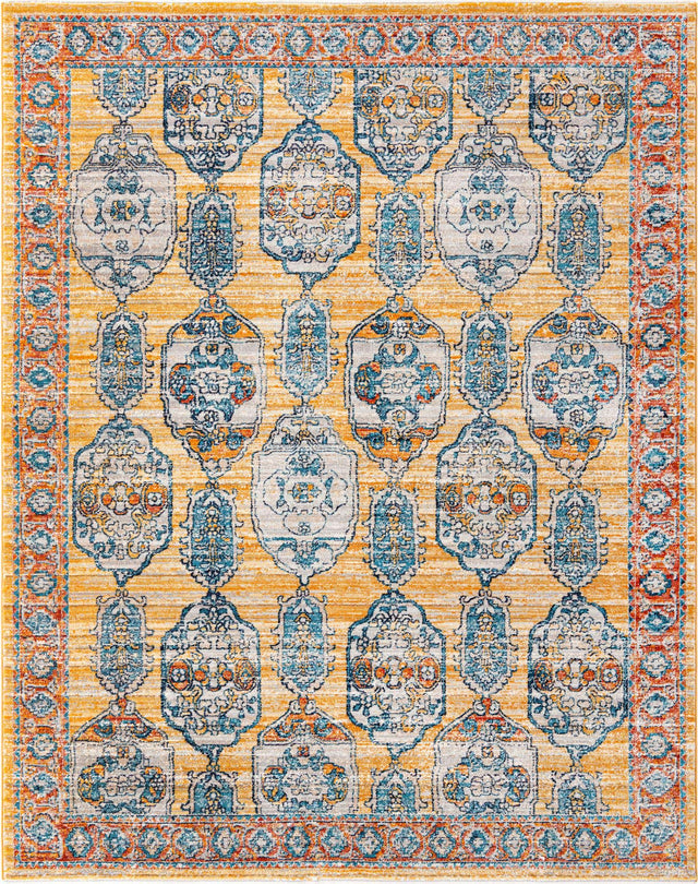 Yellow 7' 10 x 10' 2 Lola Rectangle Area Rug Polypropylene With Jute Backing Traditional Pattern Easy Clean Carpet for Home Interior Design for Sale at Rug Engine