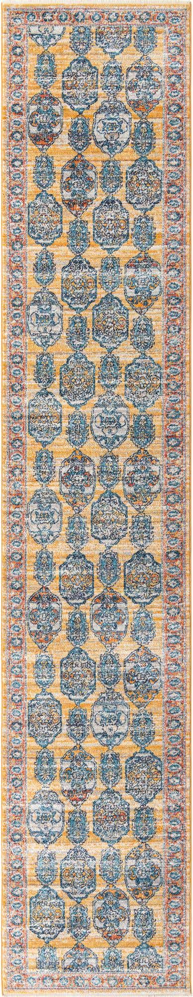 Yellow 2' 11 x 16' 5 Lola Runner Area Rug Polypropylene With Jute Backing Traditional Pattern Easy Clean Carpet for Home Interior Design for Sale at Rug Engine