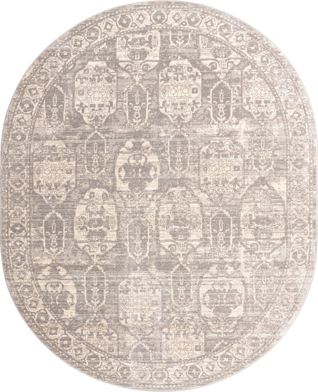 Gray 7' 10 x 10' 2 Lola Oval Area Rug Polypropylene With Jute Backing Traditional Pattern Easy Clean Carpet for Home Interior Design for Sale at Rug Engine