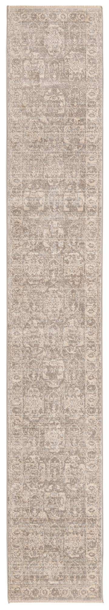 Gray 2' x 13' Lola Runner Area Rug Polypropylene With Jute Backing Traditional Pattern Easy Clean Carpet for Home Interior Design for Sale at Rug Engine