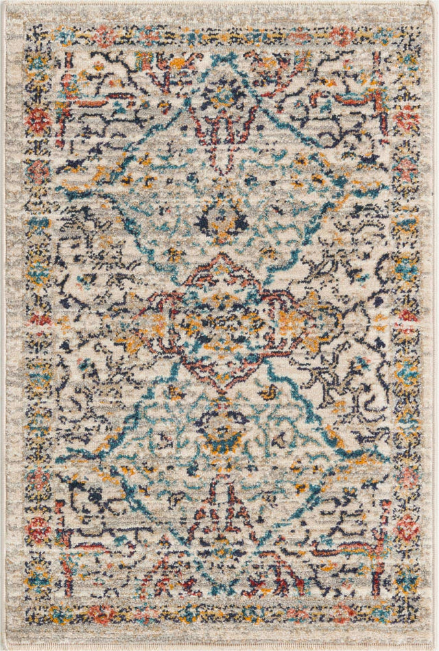 Ivory 2' 2 x 3' 1 Lola Rectangle Area Rug Polypropylene With Jute Backing Traditional Pattern Easy Clean Carpet for Home Interior Design for Sale at Rug Engine