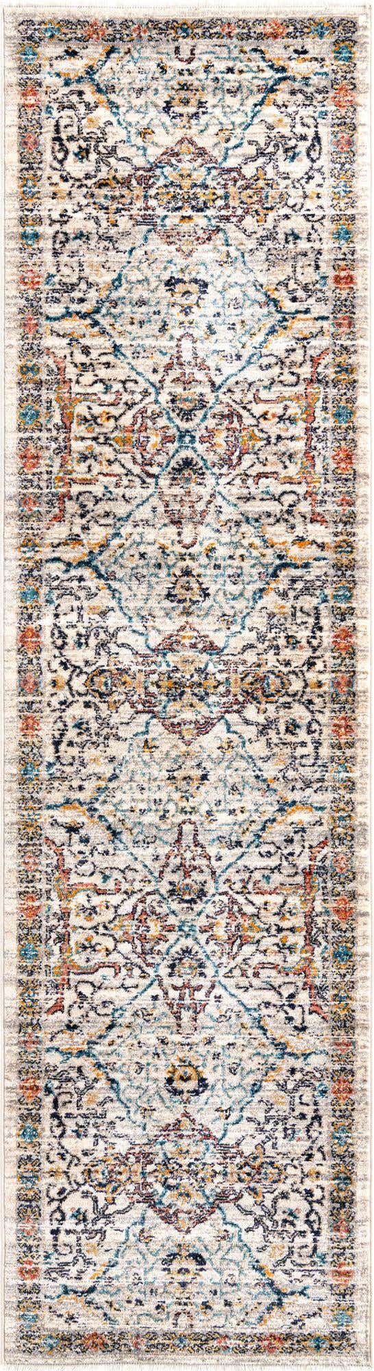 Ivory 2' 7 x 10' 2 Lola Runner Area Rug Polypropylene With Jute Backing Traditional Pattern Easy Clean Carpet for Home Interior Design for Sale at Rug Engine