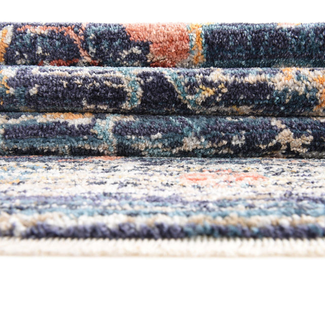 Navy Blue 2' 7 x 10' 2 Lola Runner Area Rug Polypropylene With Jute Backing Traditional Pattern Easy Clean Carpet for Home Interior Design for Sale at Rug Engine