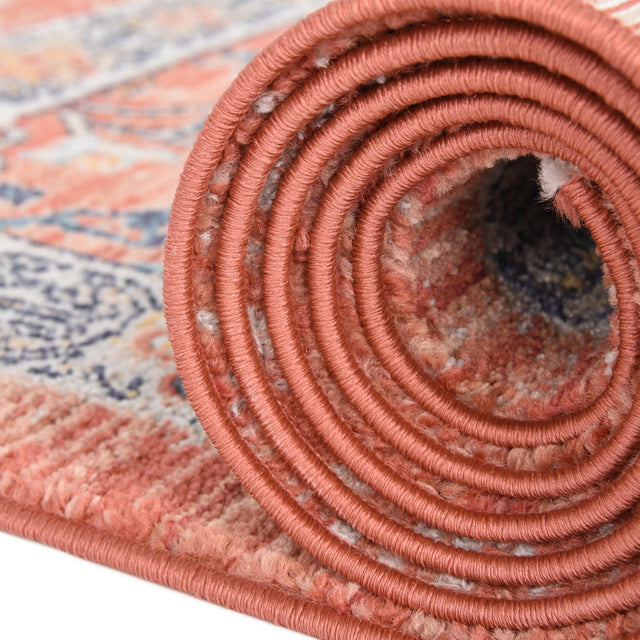 Brick Red 5' 3 x 8' Lola Rectangle Area Rug Polypropylene With Jute Backing Traditional Pattern Easy Clean Carpet for Home Interior Design for Sale at Rug Engine