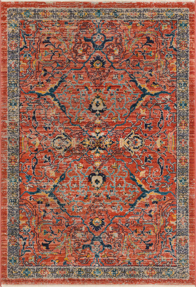 Brick Red 3' 11 x 5' 11 Lola Rectangle Area Rug Polypropylene With Jute Backing Traditional Pattern Easy Clean Carpet for Home Interior Design for Sale at Rug Engine
