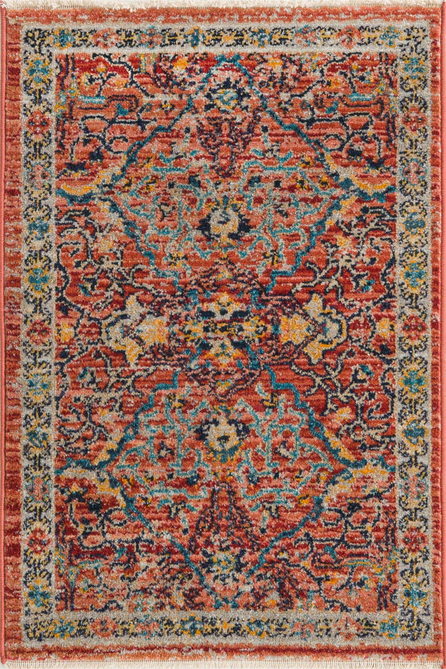 Brick Red 2' 2 x 3' 1 Lola Rectangle Area Rug Polypropylene With Jute Backing Traditional Pattern Easy Clean Carpet for Home Interior Design for Sale at Rug Engine