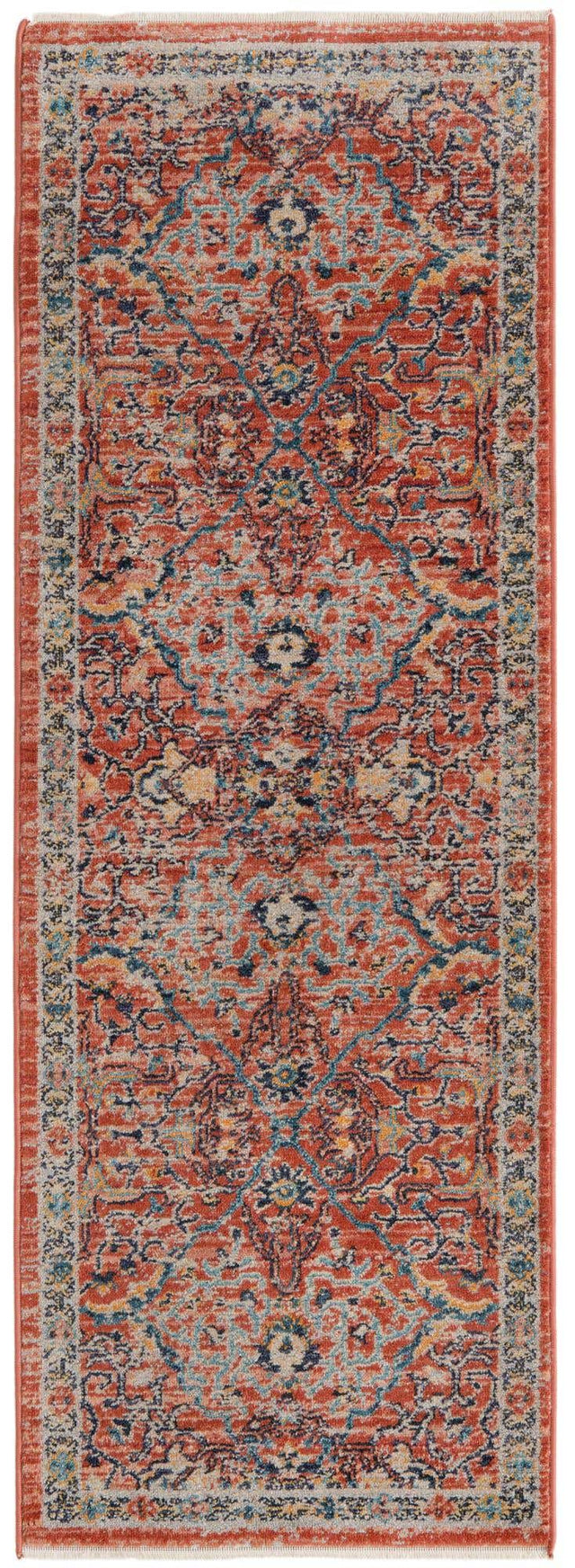 Brick Red 2' x 5' 11 Lola Runner Area Rug Polypropylene With Jute Backing Traditional Pattern Easy Clean Carpet for Home Interior Design for Sale at Rug Engine