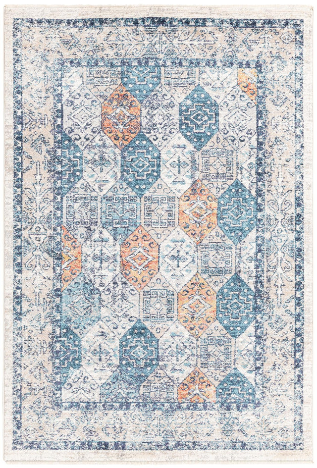 Multicolor 3' 11 x 5' 11 Lola Rectangle Area Rug Polypropylene With Jute Backing Traditional Pattern Easy Clean Carpet for Home Interior Design for Sale at Rug Engine
