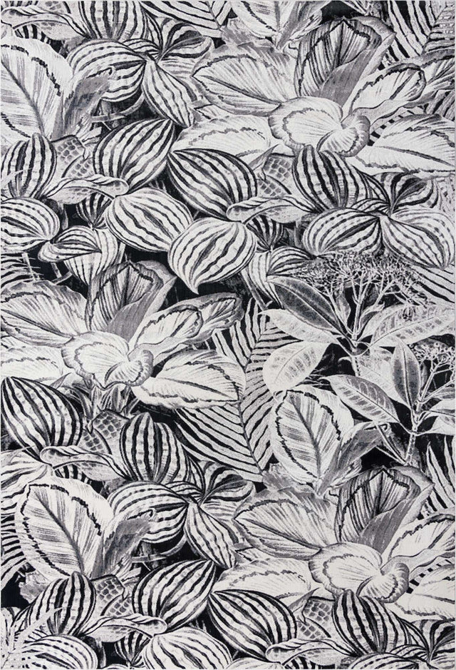 Charcoal 10' x 14' Blossom Rectangle Area Rug 100% Polypropylene With Cotton Backing Easy Clean Colorful Blooming Blossoming Flower Floral Plant Carpet for Living Dining Room Office Dorms for Sale at Rug Engine
