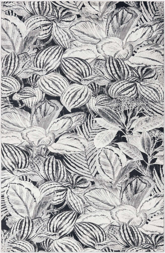 Charcoal 4' x 6' Blossom Rectangle Area Rug 100% Polypropylene With Cotton Backing Easy Clean Colorful Blooming Blossoming Flower Floral Plant Carpet for Living Dining Room Office Dorms for Sale at Rug Engine